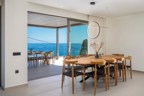 Dining - Kyma Majo Luxury Sea View Villa 6-Bedroom with Gym,Sauna,Heated Private Pool (Malevizi)