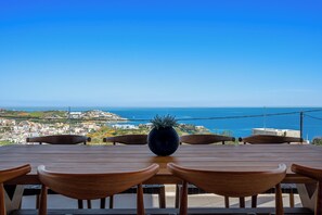 Outdoor dining - Kyma Majo Luxury Sea View Villa 6-Bedroom with Gym,Sauna,Heated Private Pool (Malevizi)