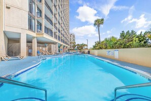 Indoor pool, a heated pool - 2 King Suites! Luxury DIRECT Ocean Front by Barefoot Landing - Great Resort w/tons of amenities! (North Myrtle Beach)