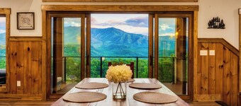 Chalet Village Luxury Cabin w/ INSANE Views! Hot Tub! Game Room! 