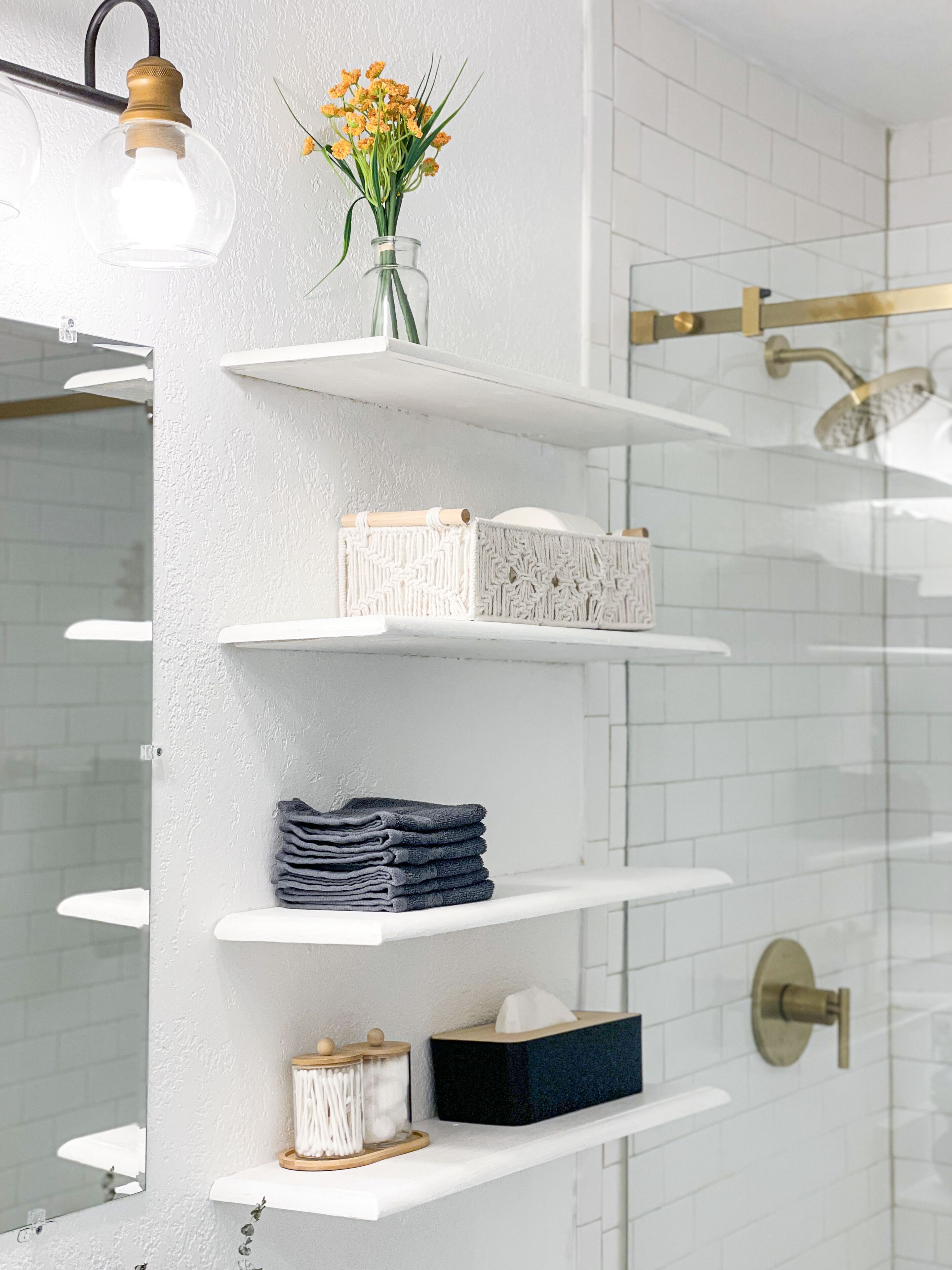 Shower, towels, soap, shampoo