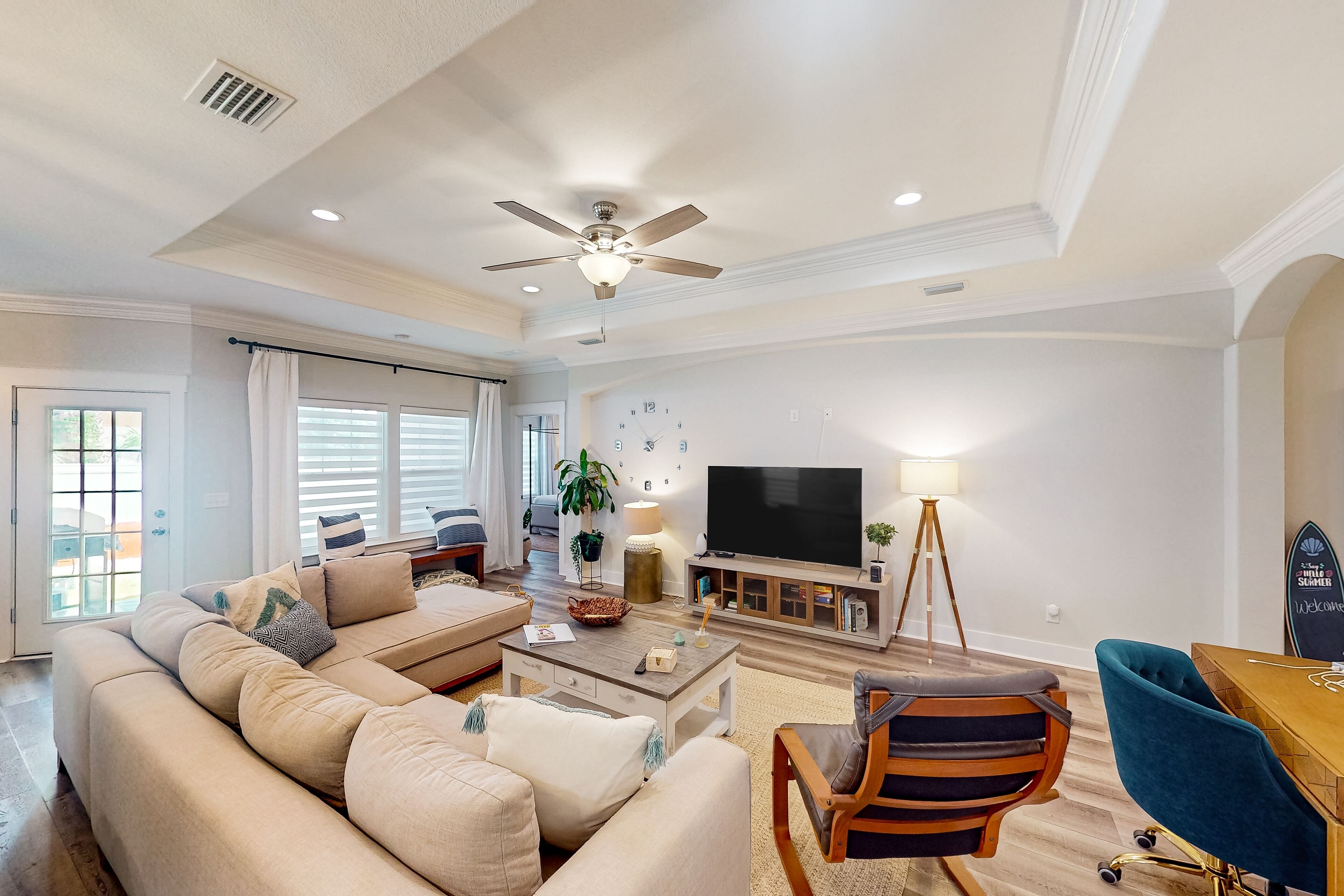 Newer home with elegant interior & fenced yard, 3 blocks to the beach
