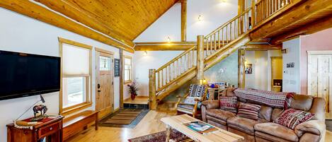 TV, fireplace, foosball