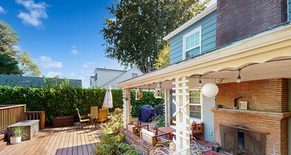 Tranquil, walkable home with seasonal pool, beautiful gardens & 2 patios