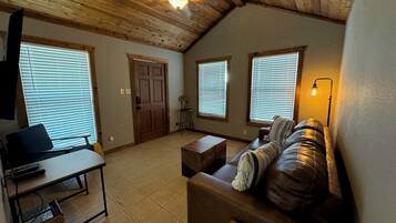 Smart TV, DVD player, books, video library