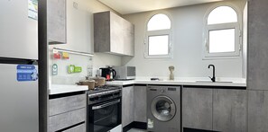 Design Apartment, 3 Bedrooms | Private kitchen | Coffee/tea maker, electric kettle - Kease Qurtubah A-19 Royal Design GX10 (Riyadh)