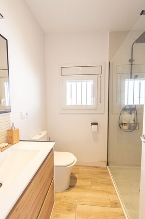 Shower, hair dryer