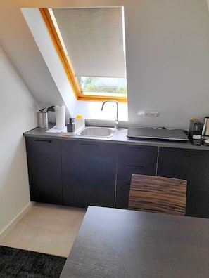Estúdio luxo, 1 cama Queen e sofá-cama | Cozinha privada
