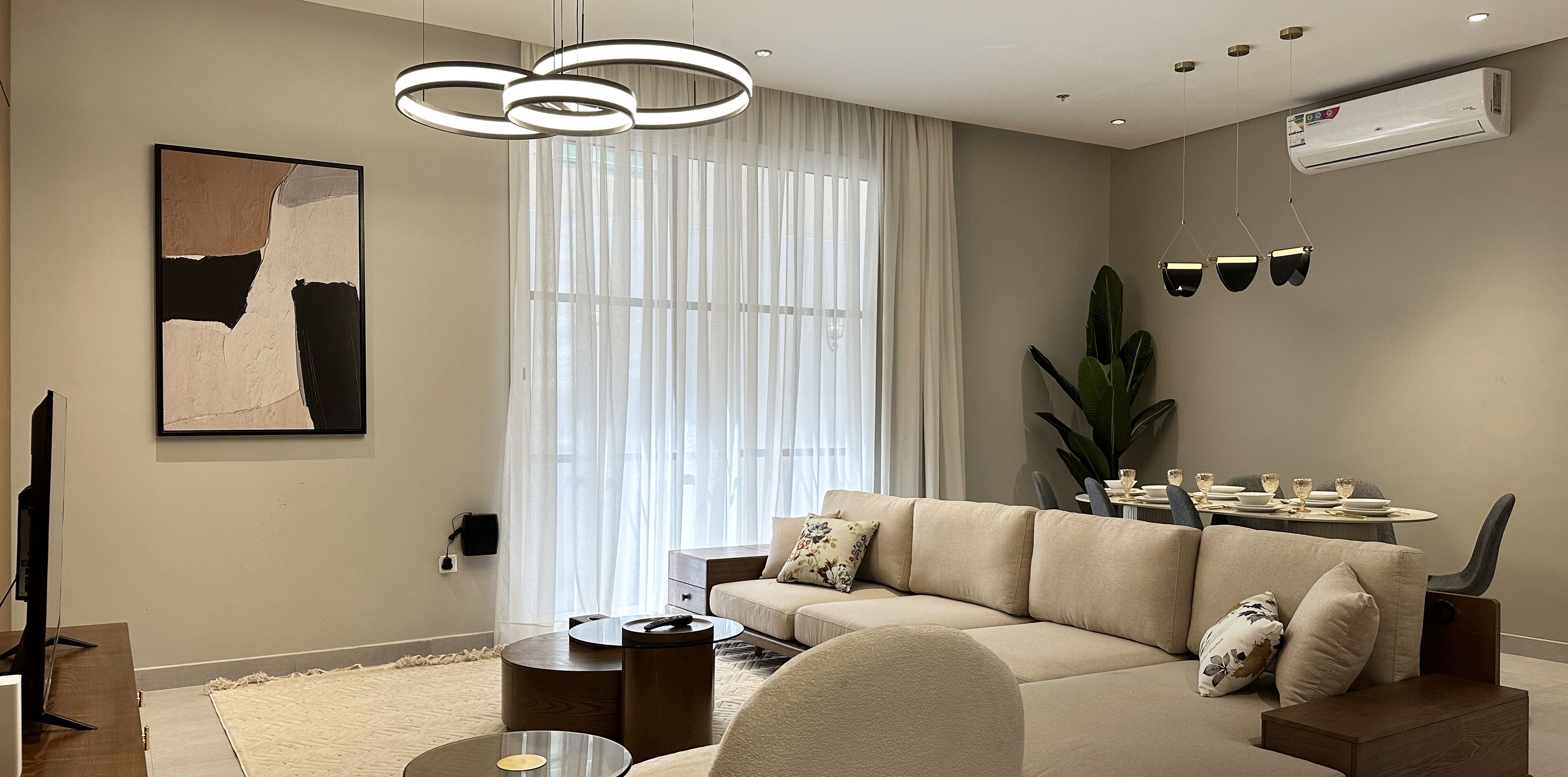 Design Apartment, 3 Bedrooms | Living area | Flat-screen TV