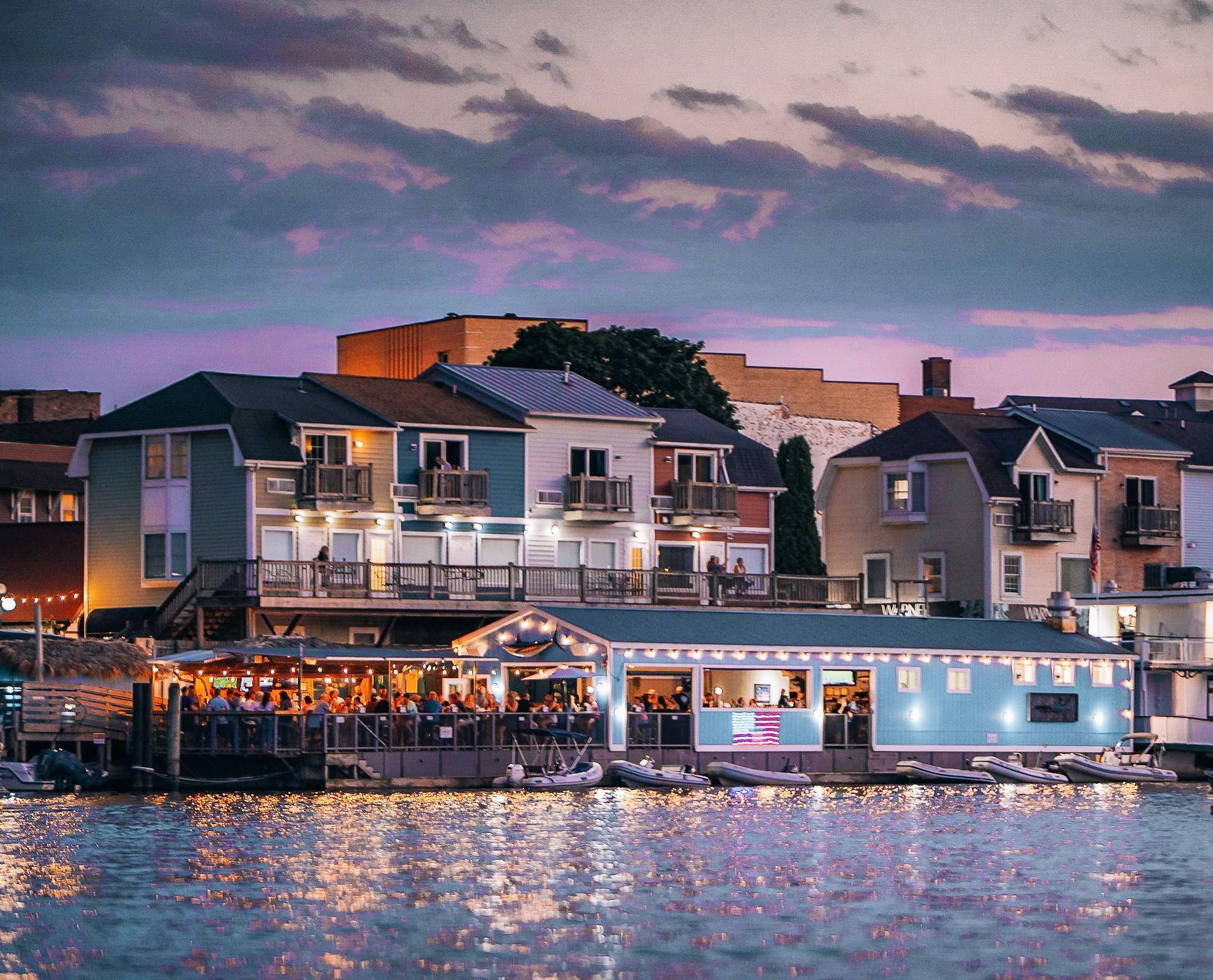 Captain Lou's restaurant/bar on the channel.  Downtown South Haven is just a short drive away.  