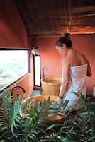 Un sauna, baño turco, tratamientos corporales