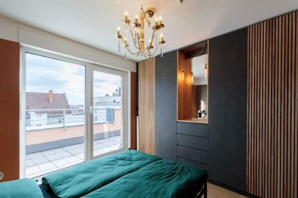 1 bedroom, iron/ironing board, free WiFi, bed sheets - Designer-penthouse, Panorama (Nürnberg)