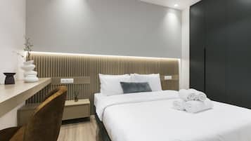 Luksusleilighet, 3 soverom, aircondition | 3 soverom, sengetøy av topp kvalitet og safe på rommet