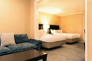 High Floor, City View, 2 Queen Beds  Suite | In-room safe, individually decorated, desk, laptop workspace