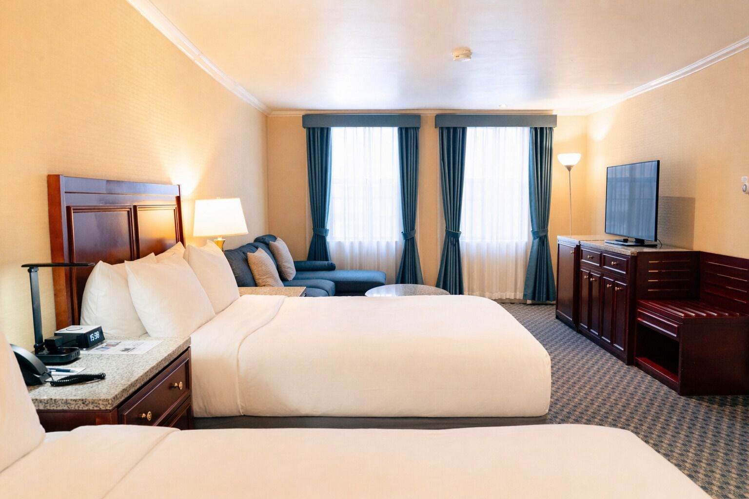 2 Full Beds Suite | In-room safe, individually decorated, desk, laptop workspace