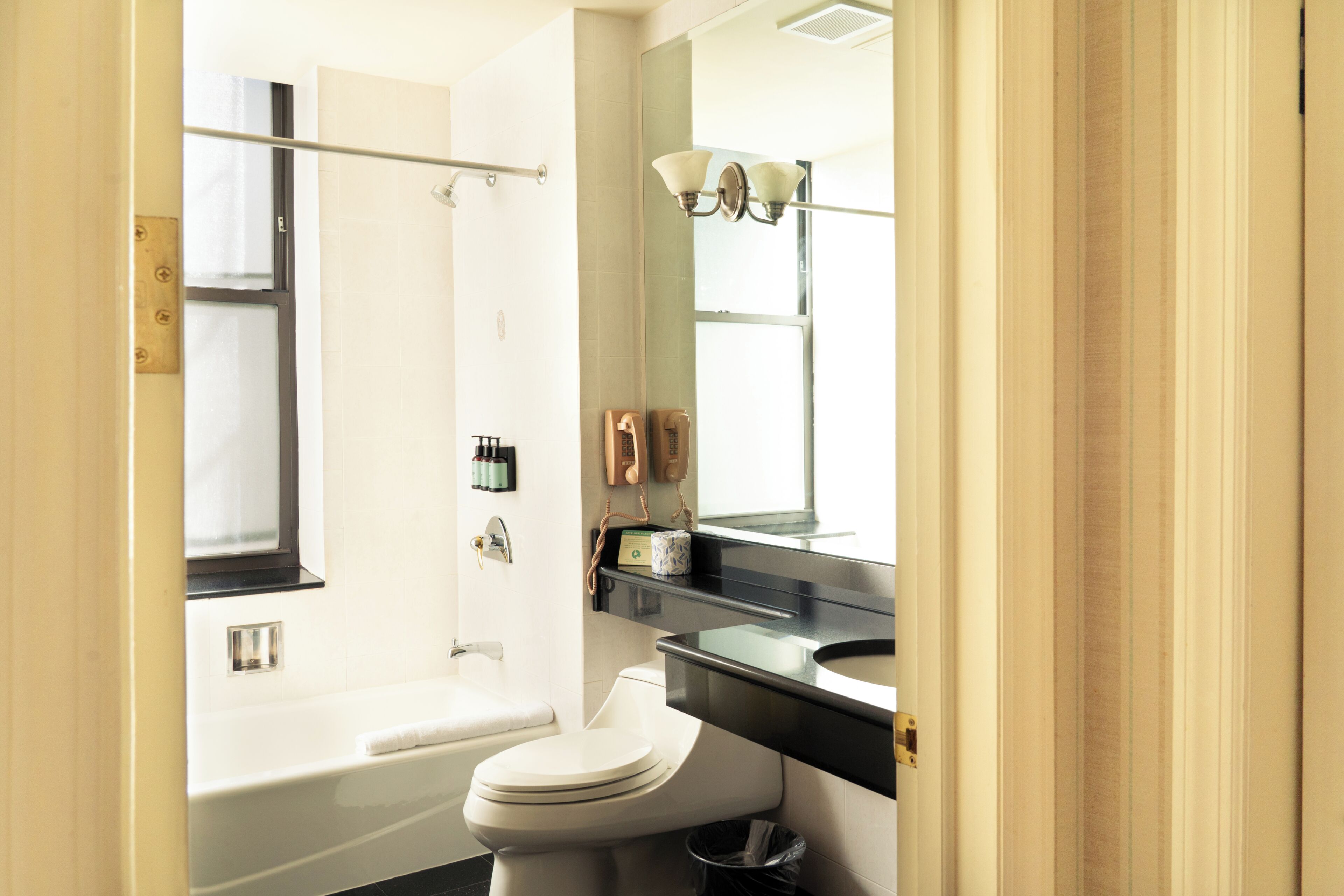 City View, 1 King Bed | Badezimmer | Kostenlose Toilettenartikel, Haartrockner, Handtücher, Seife