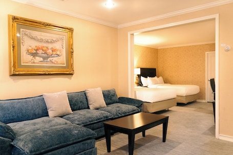 High Floor, City View, 2 Queen Beds Suite | In-room safe, individually decorated, desk, laptop workspace. Hotel Stanford
