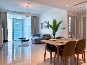 Dining - Vibrant 1BR Apartment with Marina & Ocean View (Dubai)