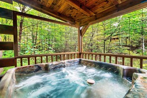 Outdoor spa tub - Peaceful Forest Cabin - Hot Tub, Relax & Explore (Sevierville)