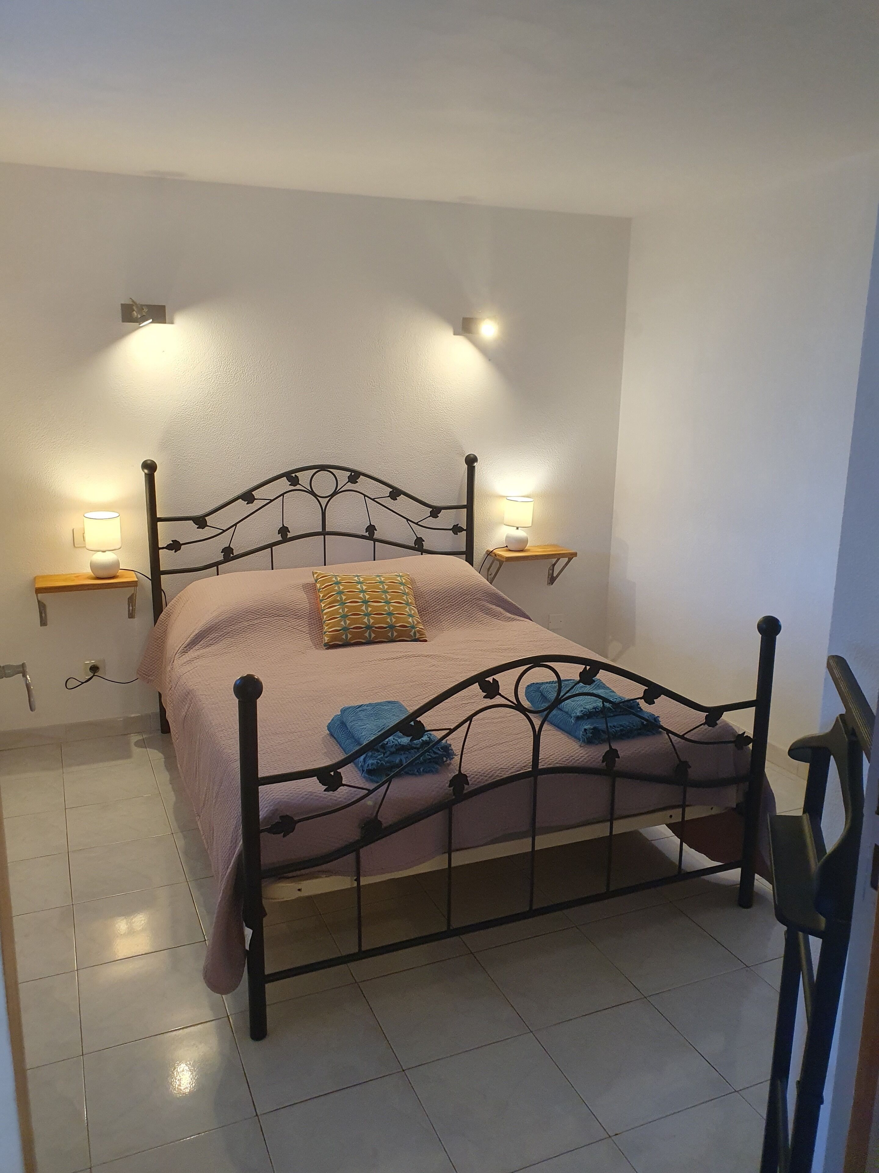 2 bedrooms, iron/ironing board, travel crib, bed sheets