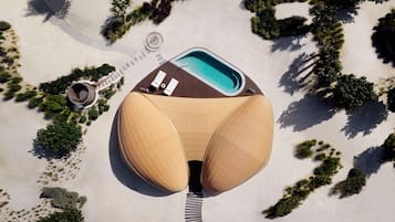 Private beach, white sand, free beach cabanas, sun loungers