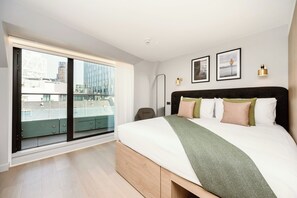Estudio superior, balcón | 1 habitación y ropa de cama hipoalergénica 