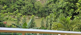 River and swimming pool cabin