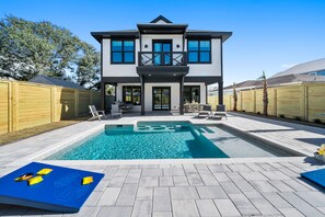 Outdoor pool, a heated pool - "White Heron" - Perfectly Located on the West End of Panama City Beach w/ Private Pool + easy 5 minute walk to the Beach! (Panama City Beach)