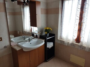 Dusche, Haartrockner, Bidet, Handtücher