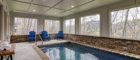 Indoor pool, a heated pool