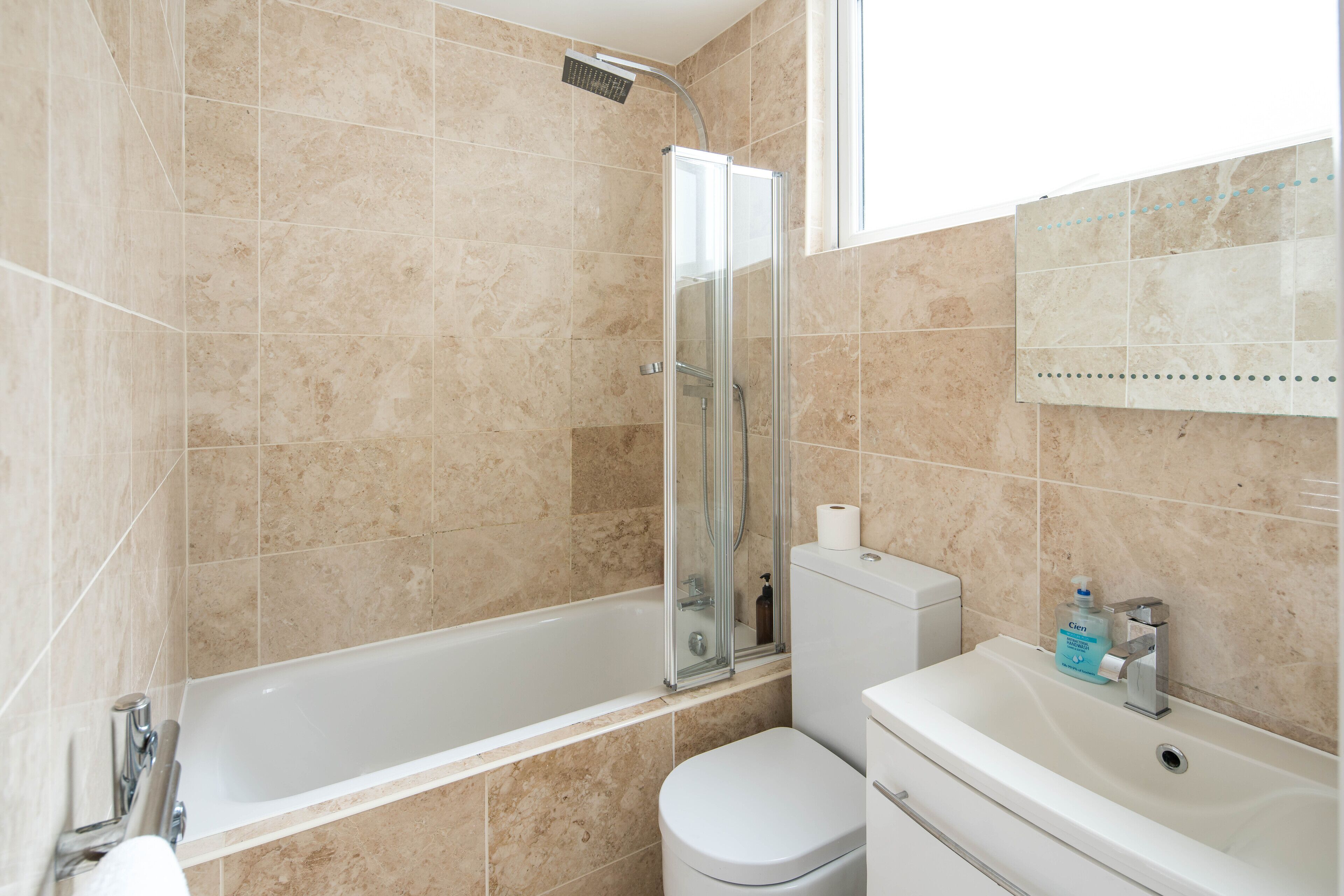 Apartment | Bathroom | Separate tub and shower, deep soaking tub, towels