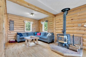 Smart TV, chimenea, futbolito y libros