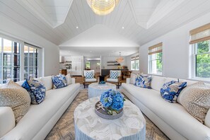 Smart TV, fireplace, video games, foosball