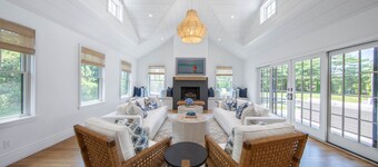 New construction, private retreat with 7 bedrooms, heated pool and spa, gym.