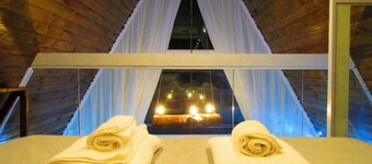 Beautiful cabin immersed in the forest