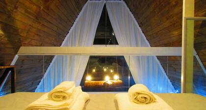 Beautiful cabin immersed in the forest