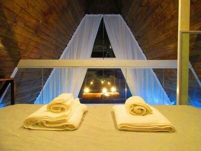 Beautiful cabin immersed in the forest