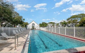 Outdoor pool, a heated pool - 3 bdrm beach condo in Cape Canaveral. Interns wanted. Perfect for 2-3 interns. (Cape Canaveral)