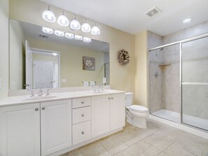 Shower, hair dryer, towels, soap - Spacious Beach Retreat • Steps to Boardwalk (Seaside Heights)