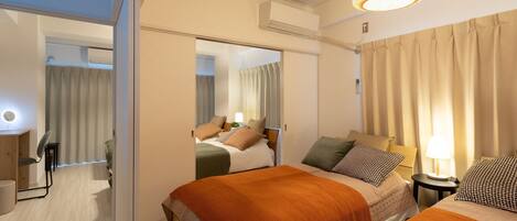 4 chambres, bureau, Wi-Fi gratuit, draps fournis