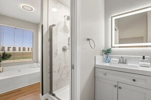 Shower, hair dryer, towels, soap - Prime Location, Perfect Stay: Stadium Proximity Home with Pool & Entertainment! (Glendale)