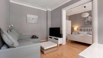 TV, DVD player, stereo