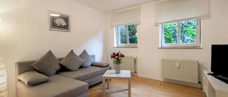 Una televisión, un reproductor de DVD, un reproductor estéreo