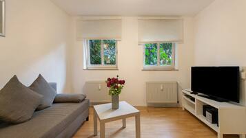 Fernseher, DVD-Player, Stereoanlage