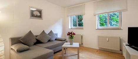 TV, DVD player, stereo