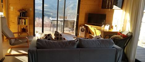 Télévision, lecteur de DVD, livres