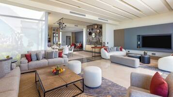 Premium villa, 2 tweepersoonsbedden | Woonruimte | Lcd-televisie