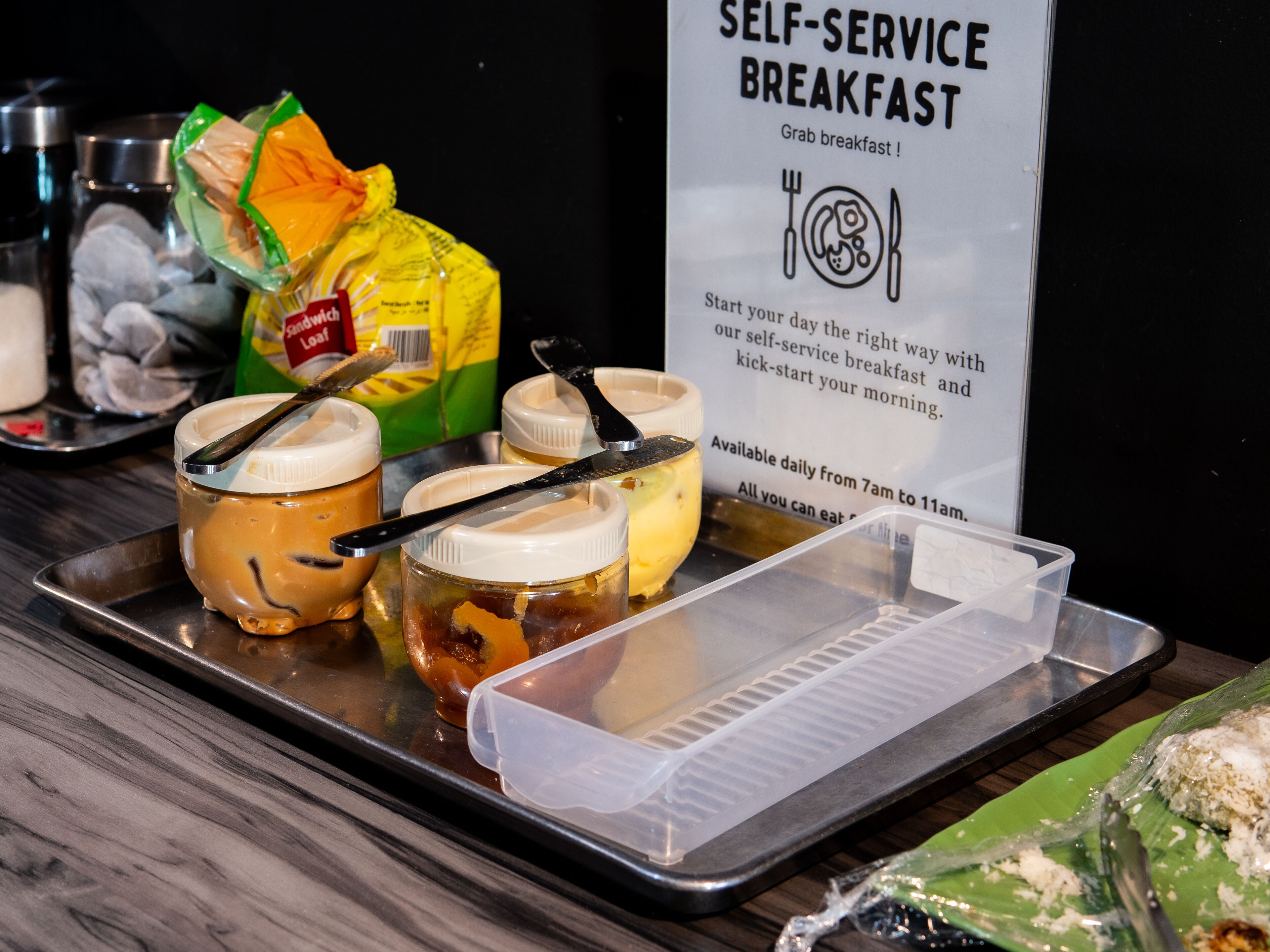 Free daily self-service breakfast 