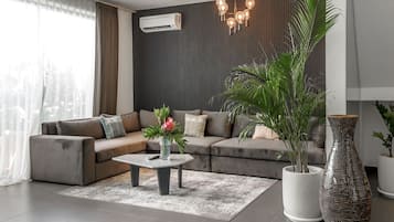 豪華別墅, 3 間臥室, 非吸煙房, 泳池景 | 客廳 | 65 吋智能電視連數碼電視頻道、Netflix、串流服務