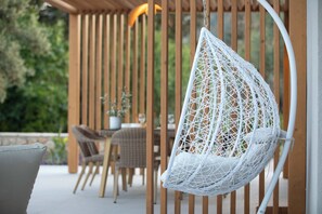 Outdoor dining -  New Built Villa with private pool, amidst nature in tranquil secluded area (Apolpena)